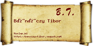Bánóczy Tibor névjegykártya