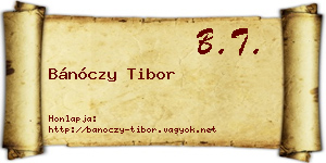 Bánóczy Tibor névjegykártya